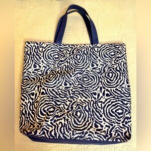 Navy and White Tote
